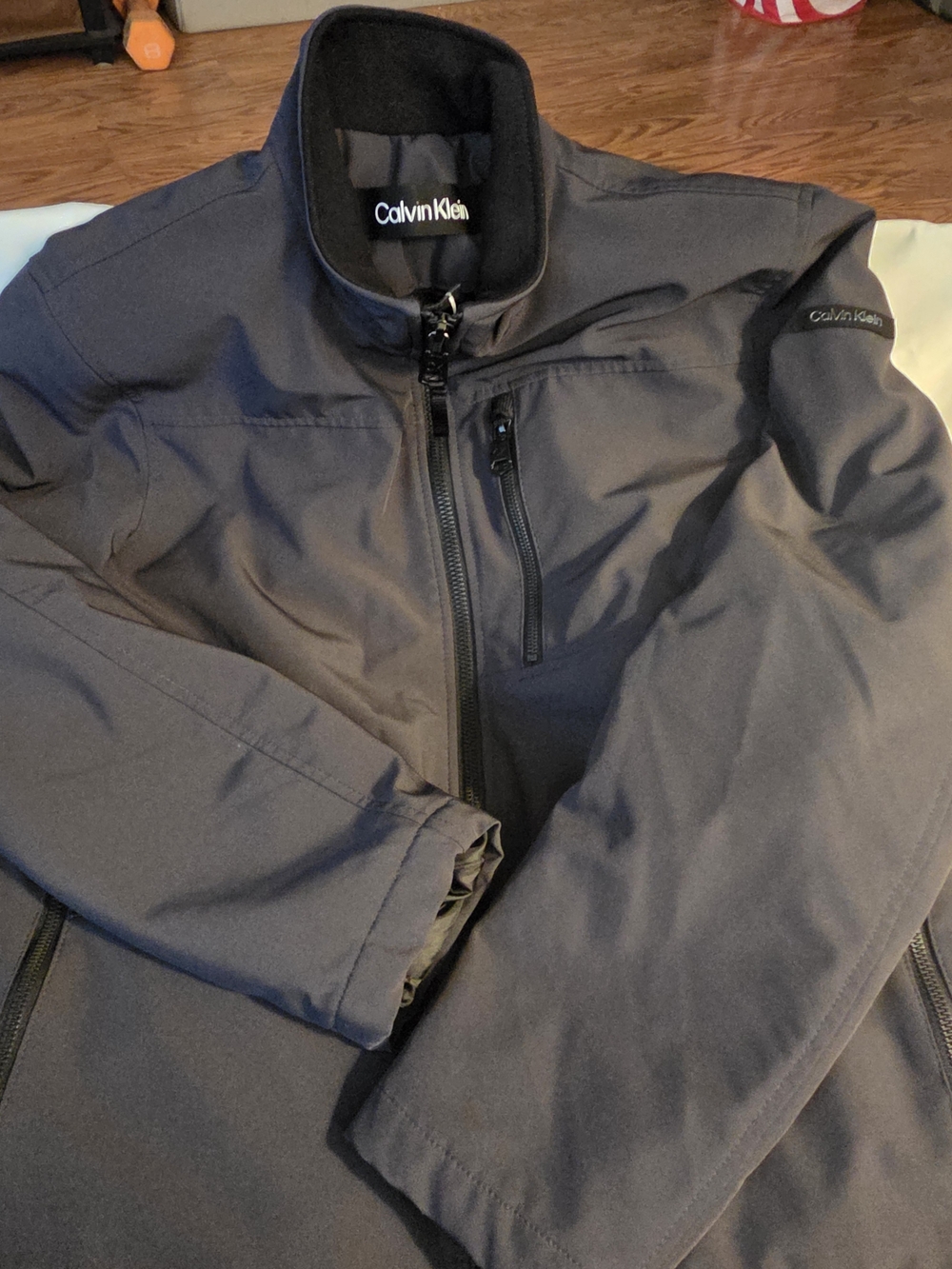 Calvin Klein Men's Charcoal Black Lightweight Softshell Jacket